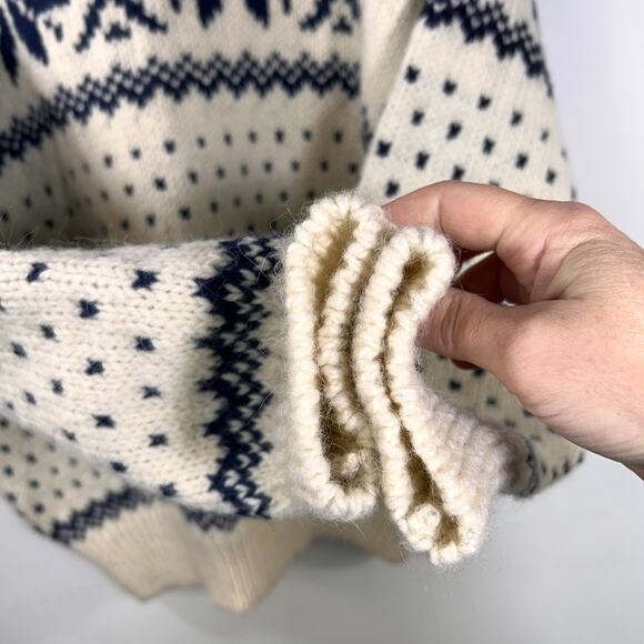 EMS Wool Men XL Birdseye Sweater Fair Isle Scotland Eastern Mountain Sports - Picture 6 of 10